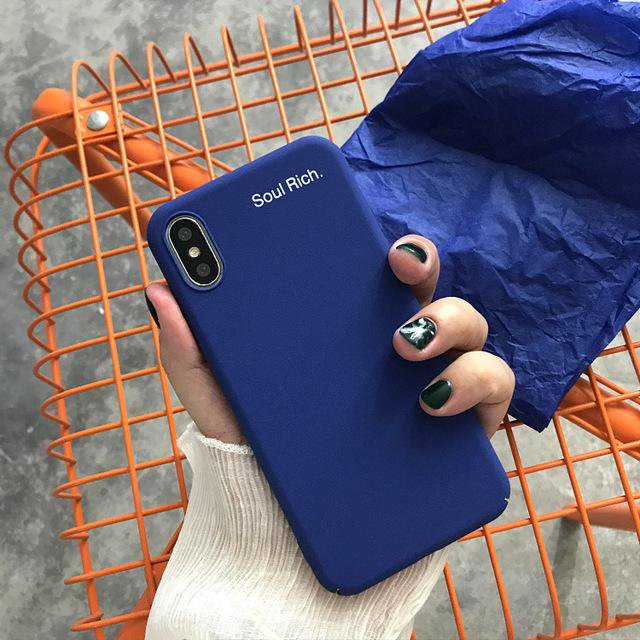 Simple Lettering Solid Color Phone Case