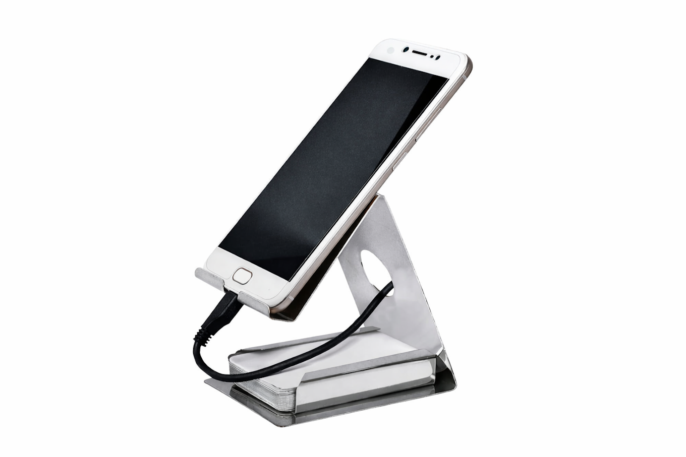 Adjustable Metal Phone Stand with Charging Slot