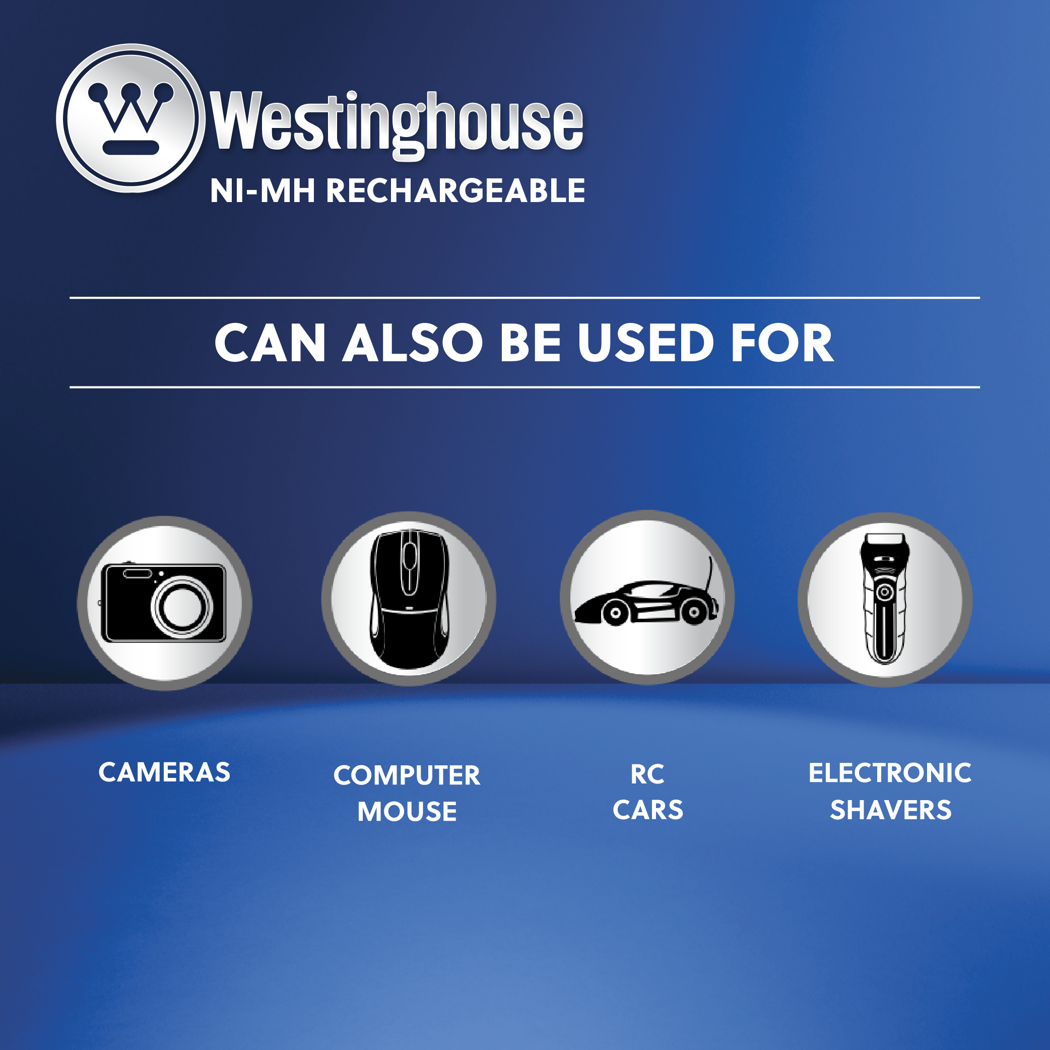 Westinghouse AA 1.2V Ni-Mh 800mAH Rechargeable Batteries Box 8Pk